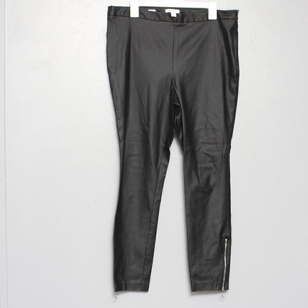 Nine West vegan leather ankle zip pull on legging pants